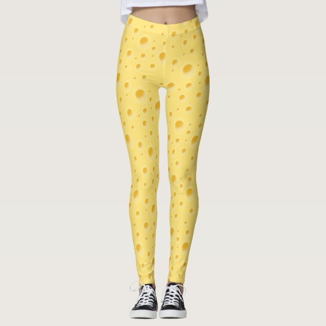 Holey Swiss Chec Whimsical Blassgelb Leggings (Vorderseite)