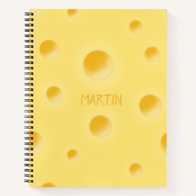 Holey Swiss Personalisiert Gelbkäse Notizbuch (Vorderseite)