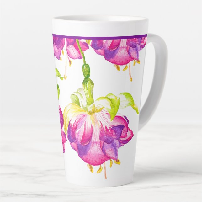 Holi auf einer großen Latte-Tasse Milchtasse (Rechte Ecke)