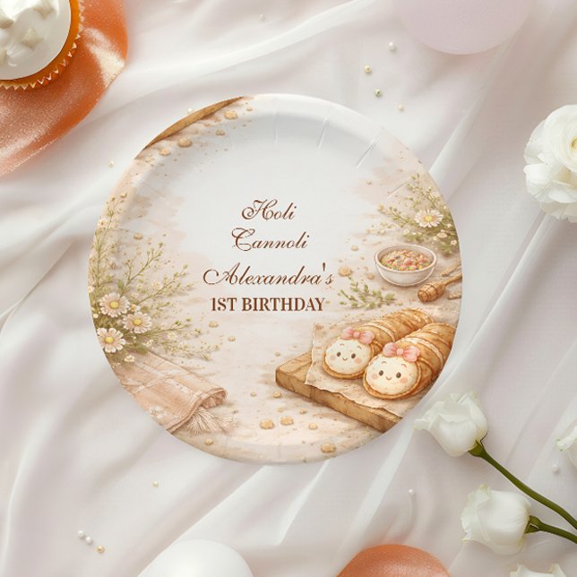 Holi Cannoli Whimsical Bakery 1. Geburtstag Pappteller (Von Creator hochgeladen)