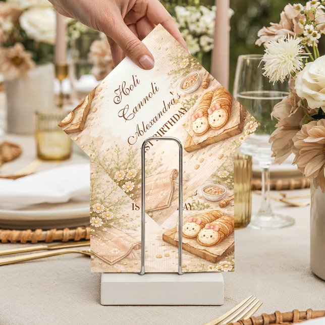 Holi Cannoli Whimsical Bakery 1st Birthday Serviette (Von Creator hochgeladen)