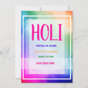 Holi Farbenfest Festival Einladung