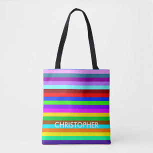 HOLI farbige Streifen Muster + Ihre Ideen Tasche