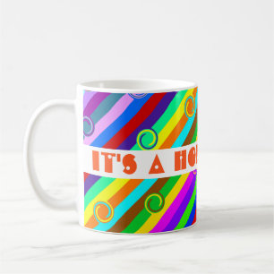 HOLI farbige Streifen Wirbel Muster + Ihre Ideen Kaffeetasse