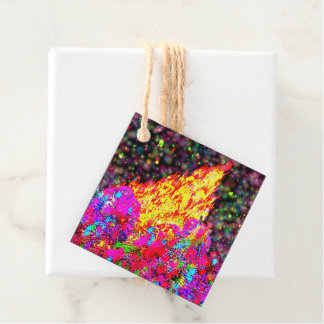 Holi-Feuer mit Farbe und Glitzern Geschenkanhänger