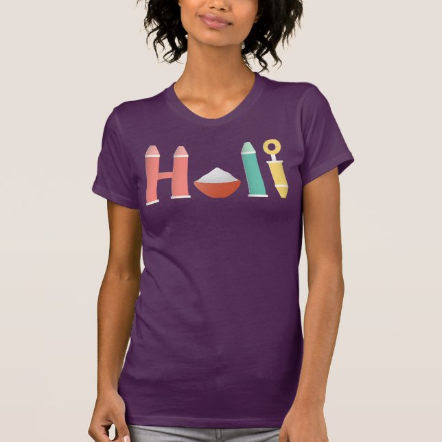 Holi Paint Sprayer & Pulver Bowl T-Shirt (Vorderseite)