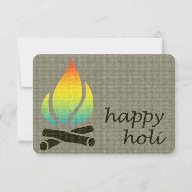 Holi-Regenbogenflamme Einladung (Vorderseite)