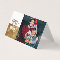 HOLI-YAY! Spaß Script Gold Weihnachtskarte