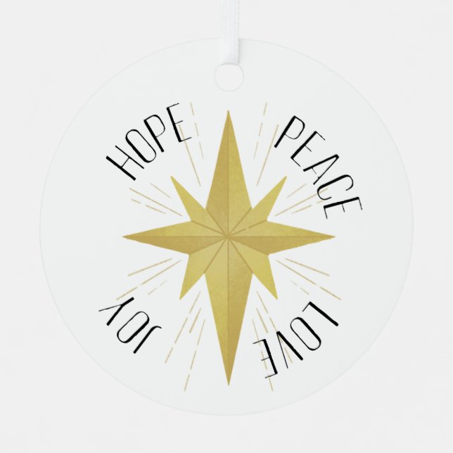 Holiday Advent Shining Star Ornament Aus Metall (Vorderseite)