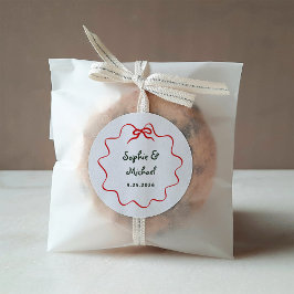 Holiday Amour | Illustrierte Französische Bow-Hoch Runder Aufkleber