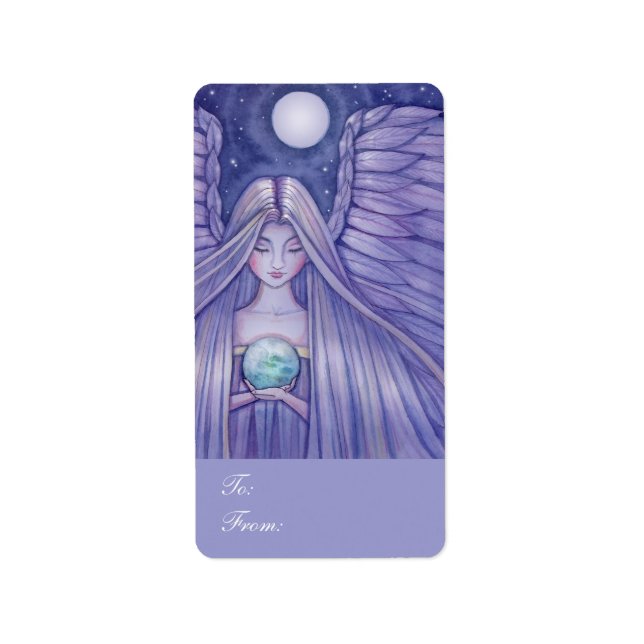 Holiday Angel Gift Tags Adressaufkleber (Vorne)
