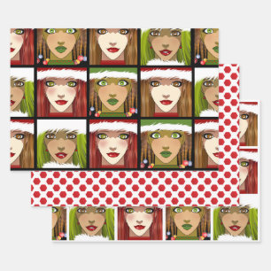 Holiday Anime Girls Geschenkpapier Set