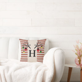 Holiday Antlers Monogram Initials Kissen
