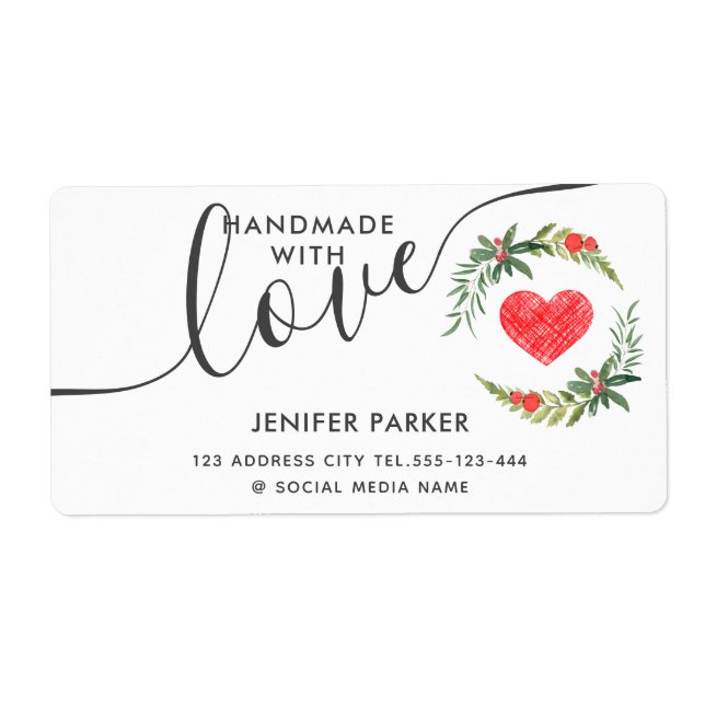 Holiday Aquarellkranz handgefertigt mit Liebe (Vorne)