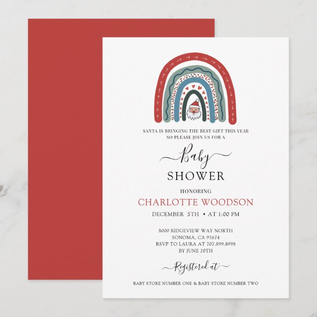 Holiday Baby Dusche Einladung (Vorne/Hinten)