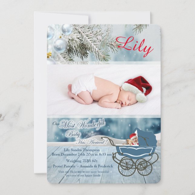 Holiday Baby of the Month Einladung (Vorderseite)