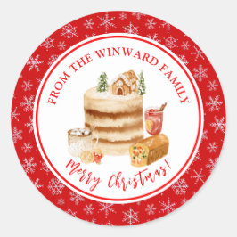 Holiday Baking Christmas Cake Runder Aufkleber
