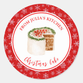 Holiday Baking Christmas Cake Runder Aufkleber