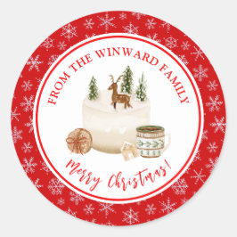 Holiday Baking Christmas Cake Runder Aufkleber