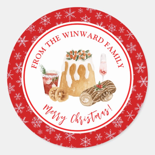 Holiday Baking Christmas Pudding Runder Aufkleber (Vorderseite)