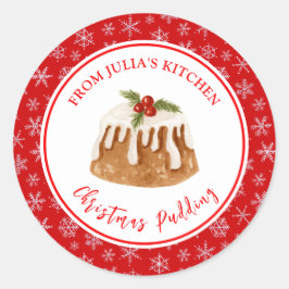 Holiday Baking Christmas Pudding Runder Aufkleber