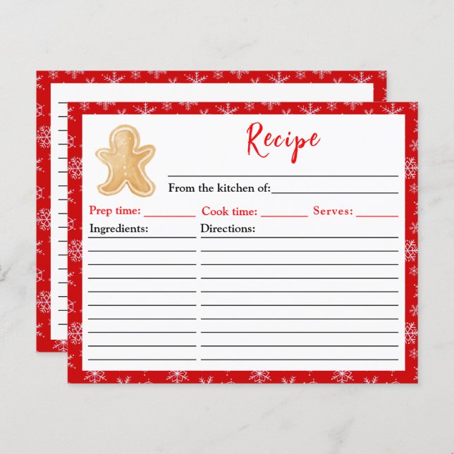 Holiday Baking Gingerbread Mann Rezept (Vorne/Hinten)