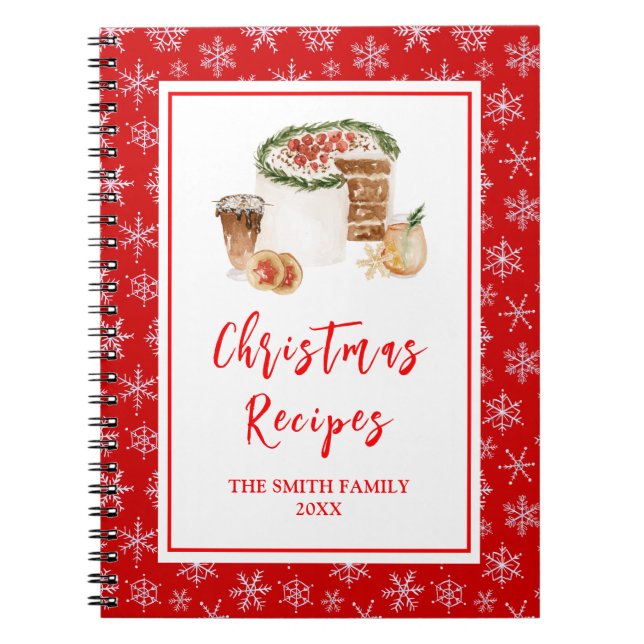 Holiday Baking Recipes Christmas Cake Notizblock (Vorderseite)
