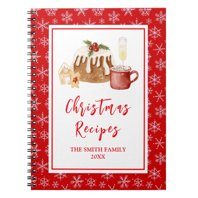 Holiday Baking Recipes Christmas Pudding Notizblock (Vorderseite)