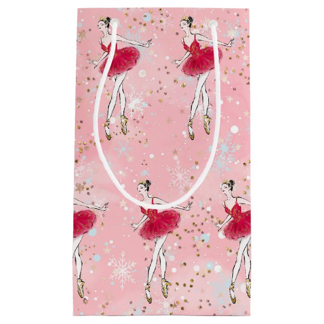 Holiday Ballet Dancer Gift Bag Kleine Geschenktüte (Vorderseite)