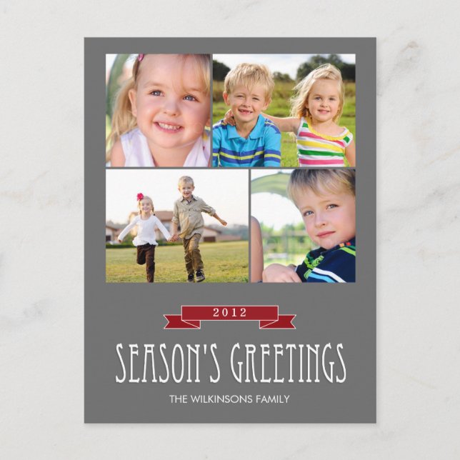 Holiday Banner Holiday Foto Card Postkarte (Vorderseite)