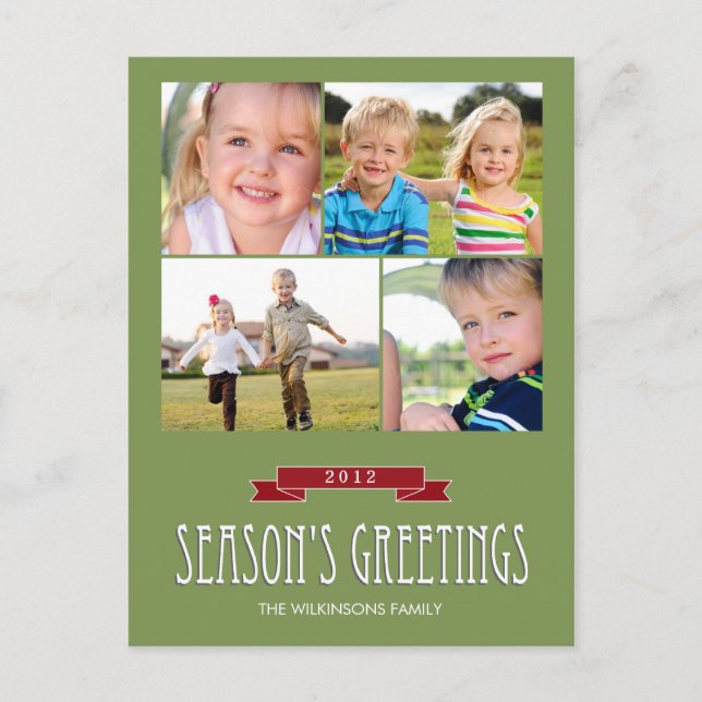 Holiday Banner Holiday Foto Karte Postkarte (Vorderseite)