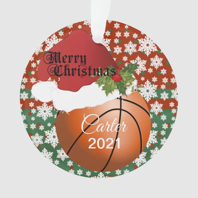 Holiday Basketball | DIY Name Ornament (Vorderseite)