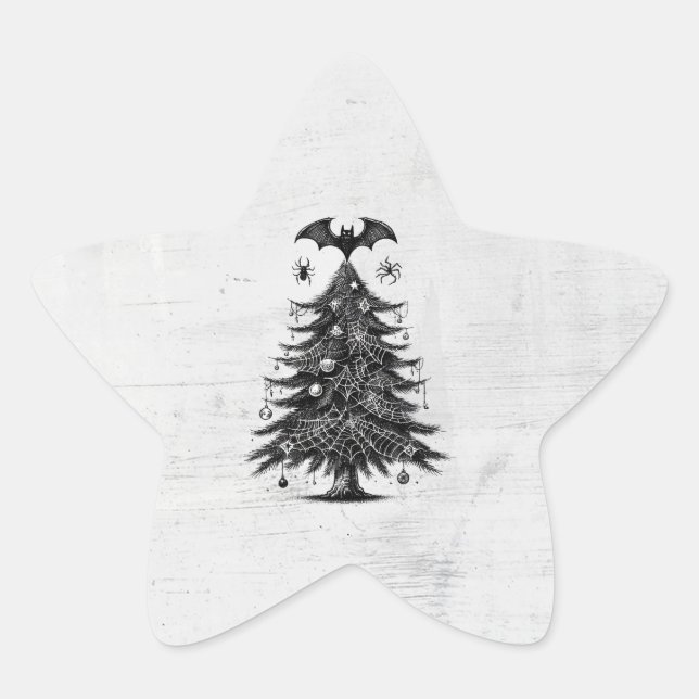 Holiday Bat Tree Stern-Aufkleber (Vorderseite)