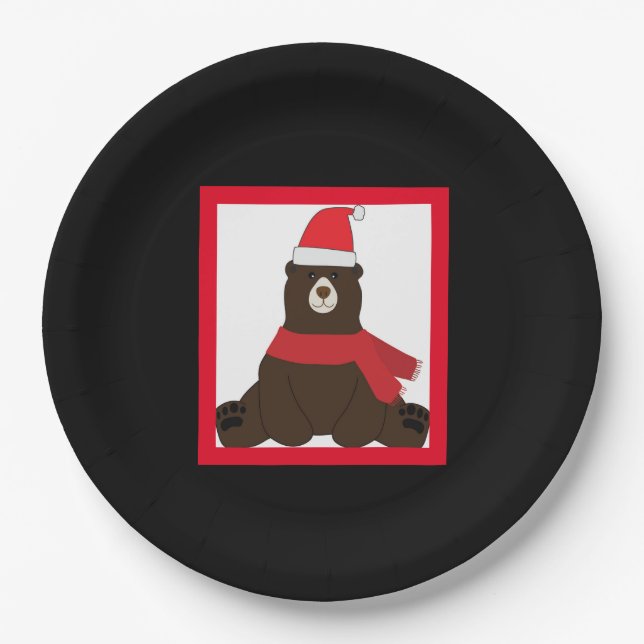 Holiday Bear Foto Pappteller (Vorderseite)