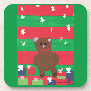 Holiday Bear - KidsArt für CHOC Note Card Thread P Getränkeuntersetzer