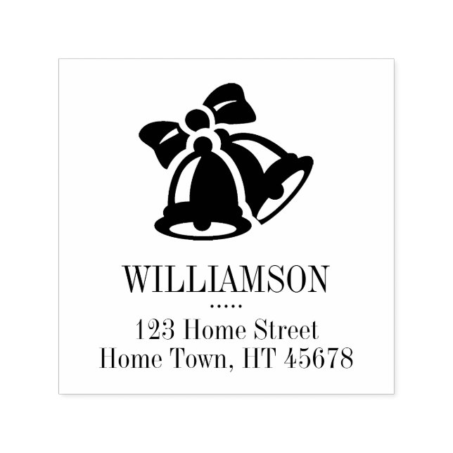 Holiday Bells Square Rücksendeadresse Permastempel (Design)