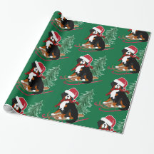 Holiday Bernese Mt Dog Weihnachten Schlitten