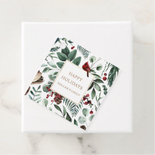 Holiday Berries Greenery Happy Holidays Geschenkanhänger