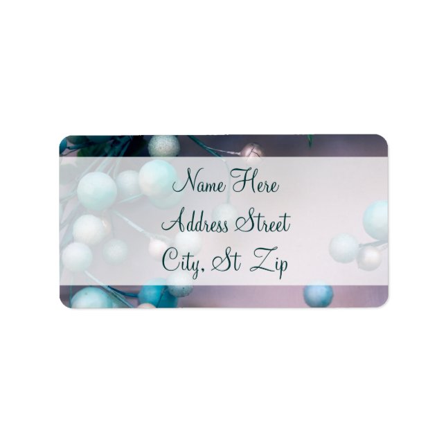 Holiday Berry Wreath Christmas Address Labels Adressaufkleber (Vorne)