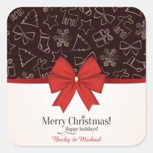 Holiday Big Red Bow Sticker