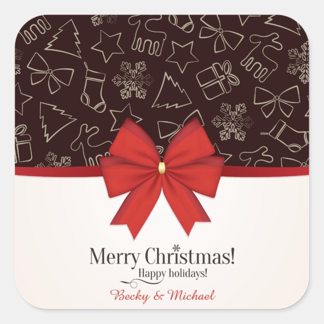 Holiday Big Red Bow Sticker (Vorderseite)