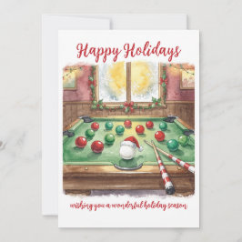 Holiday Billiard player Christmas Cards Feiertagskarte