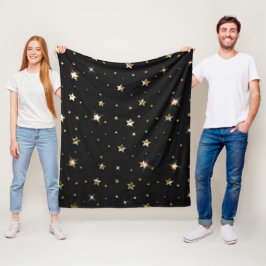 Holiday Black and Gold Imitate Metal Weihnachtssta Fleecedecke
