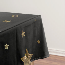 Holiday Black and Gold Imitate Metal Weihnachtssta Tischdecke