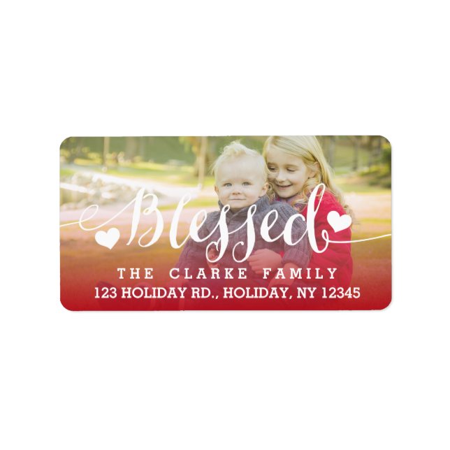 Holiday Blessings | Foto Address Label Adressaufkleber (Vorne)