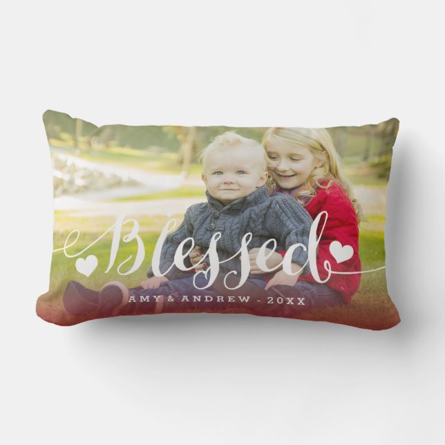 Holiday Blessings | Holiday Foto Pillow Lendenkissen (Vorderseite)