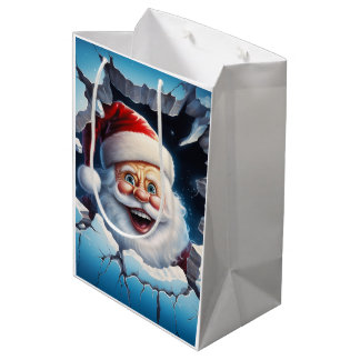 Holiday Blessings Santa Christmas Gift Bags Mittlere Geschenktüte