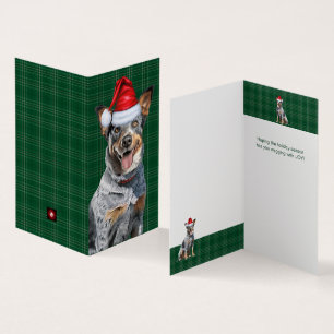Holiday Blue Heeler Dog Green Karierte Weihnachten