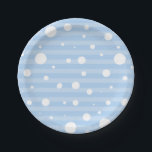 Holiday Blue Snow & Stripes Polka Dot Teller<br><div class="desc">Wirf ein Party mit diesen rot-weißen Polka Punkt Tellern.</div>