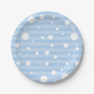 Holiday Blue Snow & Stripes Polka Dot Teller